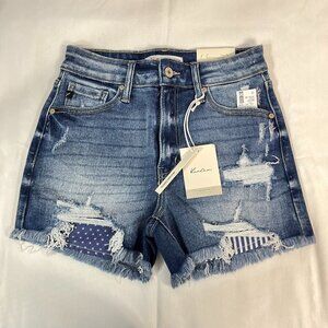NWT Maurices KanCan High Rise Distressed Blue Jean Shorts Size 25 #144635
